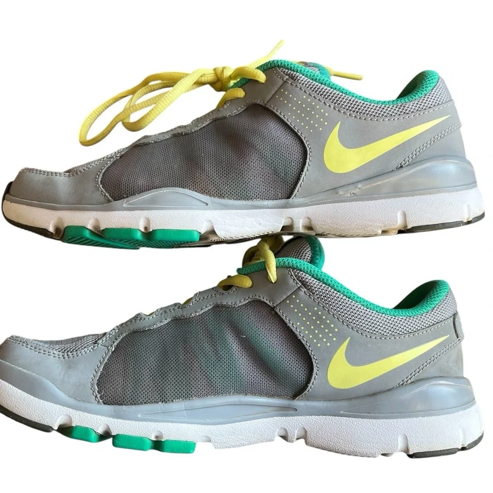 Nike Flex Trainer II Women's 7.5 Gray Green Training Running Shoes 511332-013
